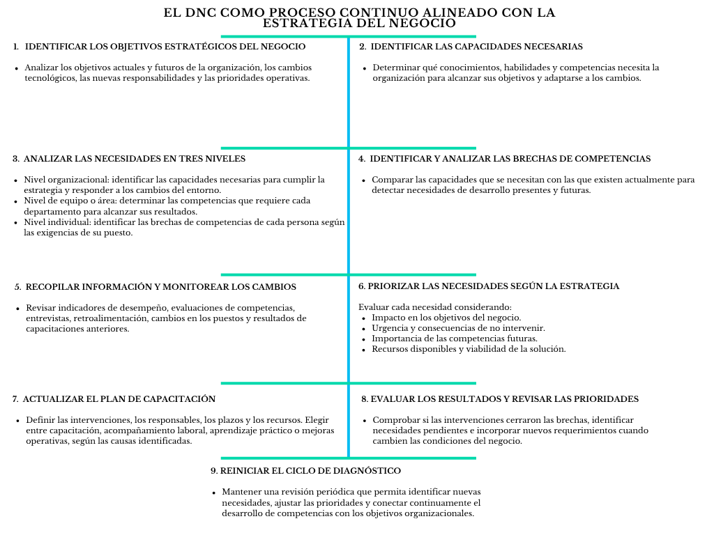 alt=" "
Diagrama el DNC como proceso continuo alineado con la estrategia del negocio